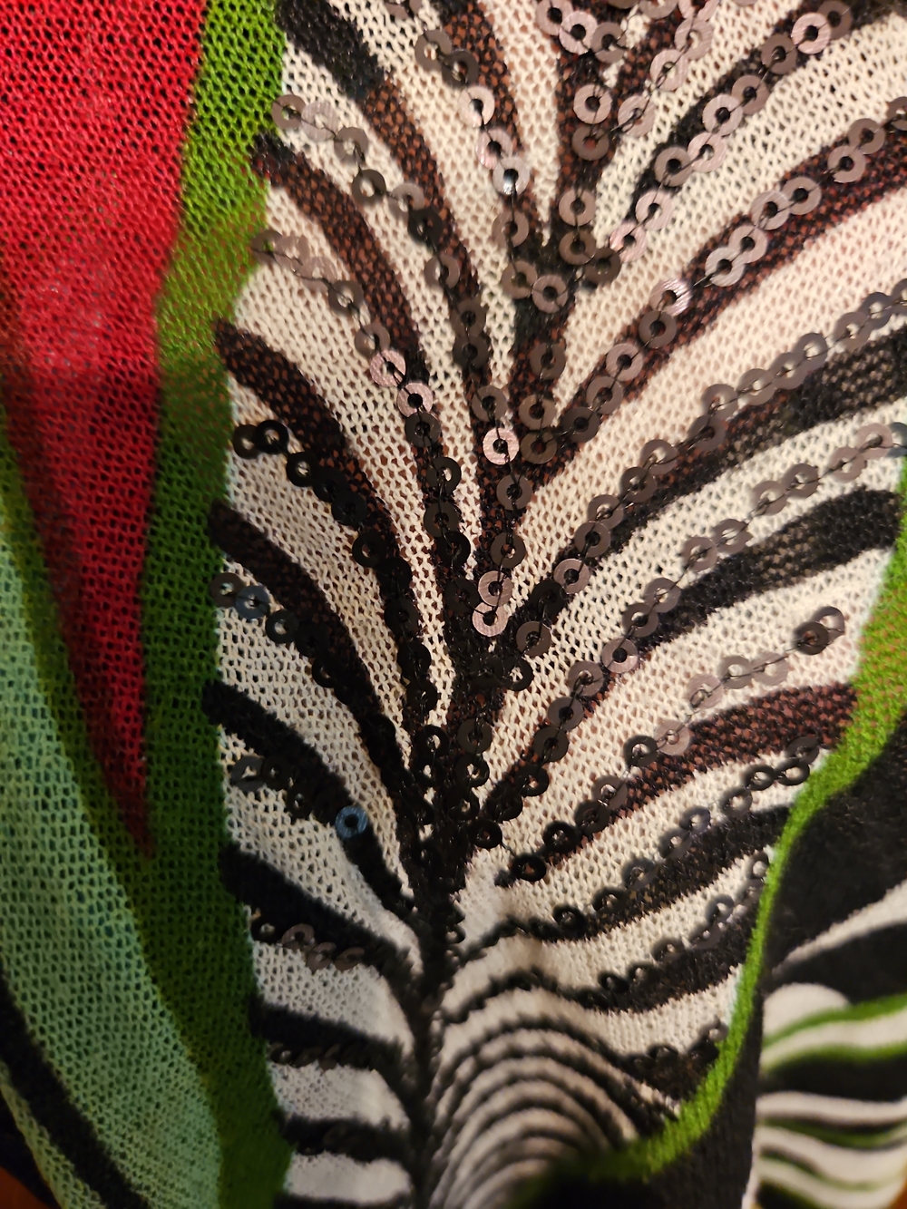 Desigual Red Botanical Size Medium Open-Front Cardigan - Picture 6 of 9